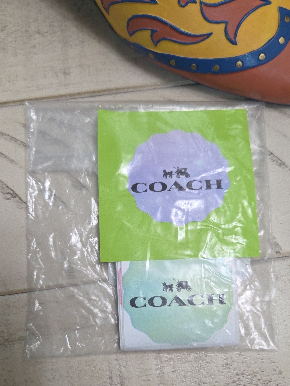 HandMade Coach Colorful Sticker Labels with Black Logo, 10 2" Stickers